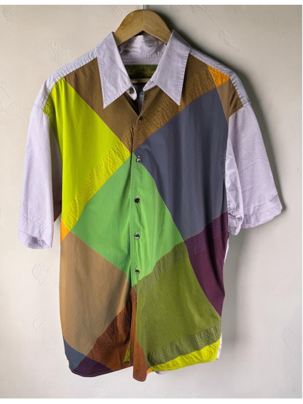Robert Graham Argyle Patch Multicolor Men’s Short Sleeve Button Down Shirt XL
